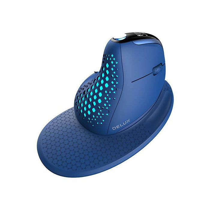 Bezprzewodowa mysz pionowa Delux M618XSD BT + 2.4G RGB (niebieska) - Vertical mice<<<Mice<<<Gaming<<<InnproXML