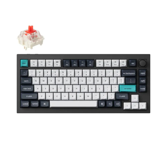 Безжична механичка клавиатура Keychron Q1 MAX Gateron Jupiter Red Switch - Carbon Black - Геймърски
