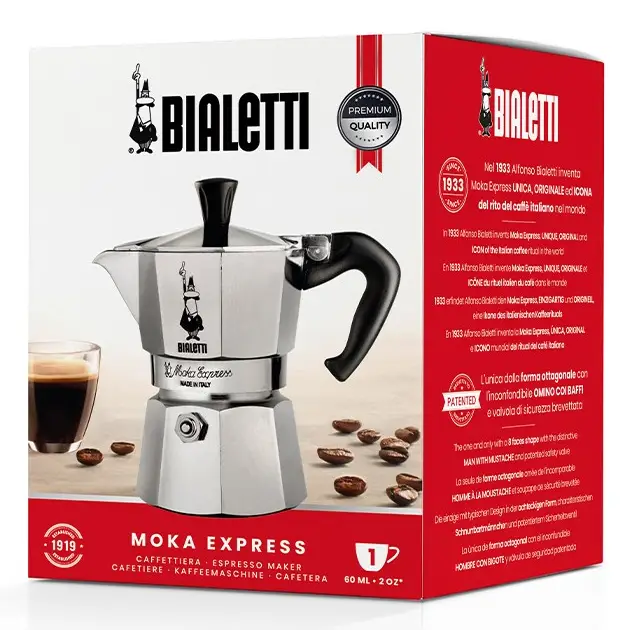 Bialetti Moka Express Moka pot 0.06 L Aluminium Black - Tea and coffee makersAGD-ZAP<<<Home Appliance
