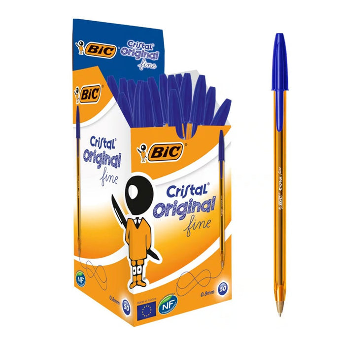 Pen Bic Cristal Fine Blue 0,3 mm 50 Pieces
