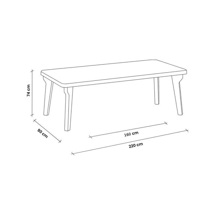 GARDEN TABLE 90X160-220X74CM BICA BERGEN