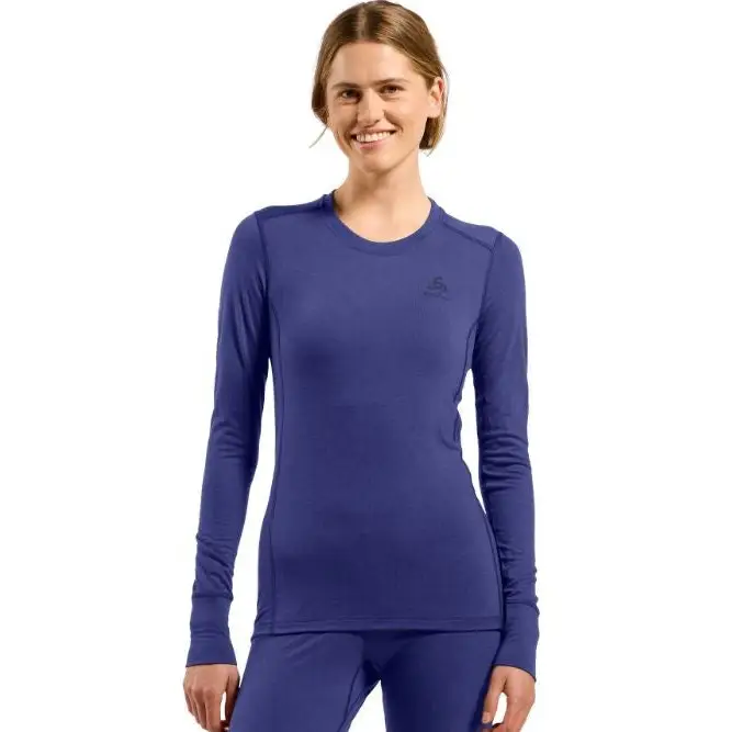 Bielizna termoaktywna z długim rękawem Odlo BL TOP crew neck l/s MERINO 200 roz. S Niebieska - Thermoactive