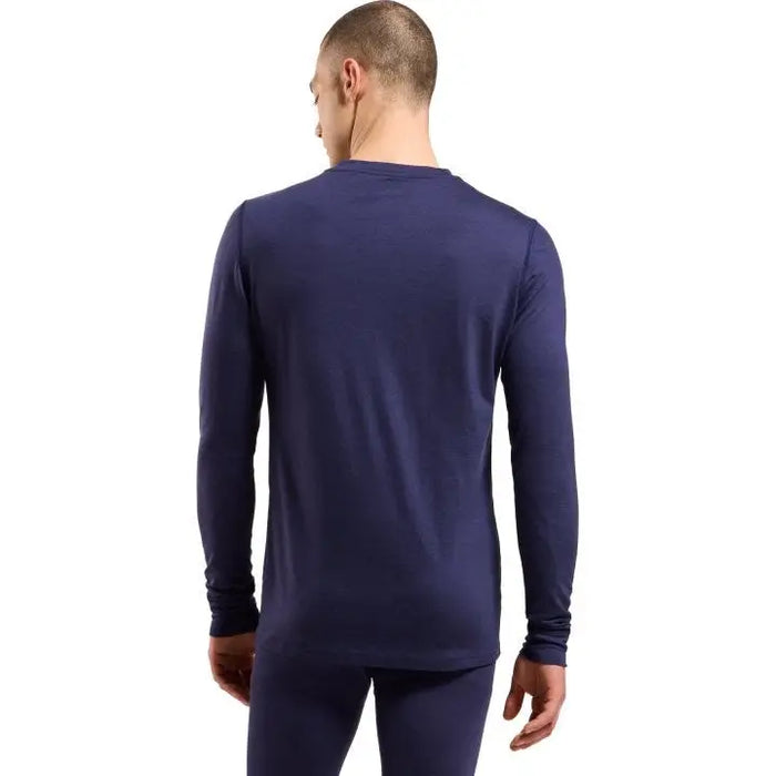 Bielizna termoaktywna z długim rękawem Odlo BL TOP crew neck l/s MERINO 200 roz. M Niebieska - Thermoactive