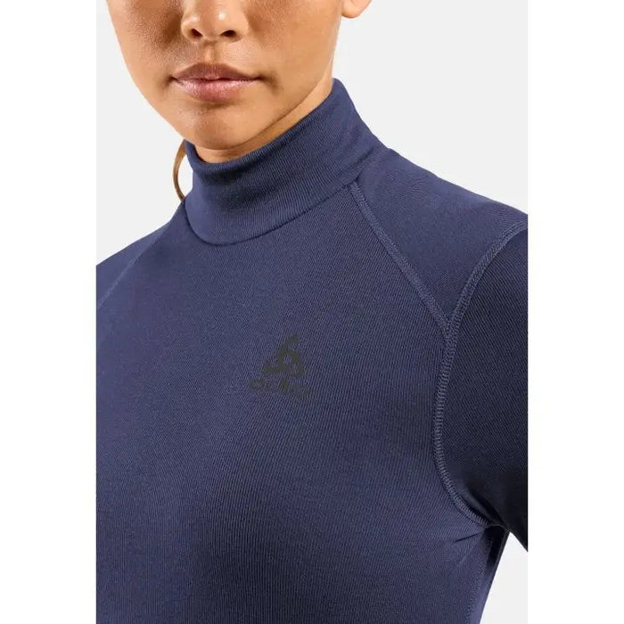 Bielizna termoaktywna z długim rękawem Odlo BL TOP turtle neck l/s ACTIVE WARM roz. M Niebieska - Thermoactive