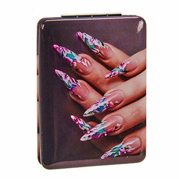 Magnifying Mirror Crystal Plastic Nails 2,5 x 8,5 x 6,2 cm Foldable (12 Units)