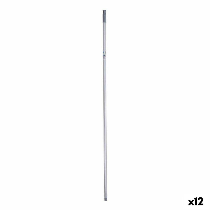 Broom handle Grey Metal 2,3 x 130 x 2,3 cm Stripes (12 Units)
