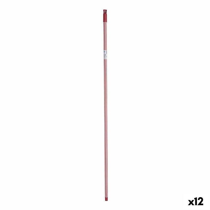 Broom handle Red Metal 2,3 x 130 x 2,3 cm Stripes (12 Units)