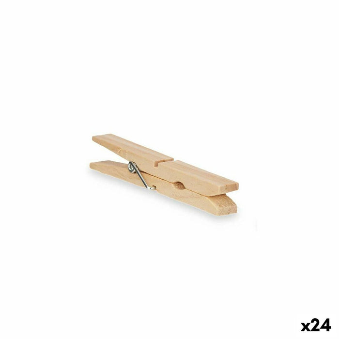 Clothes Pegs Wood 13 x 24 x 3 cm 1,2 x 9,8 x 9,8 cm 13 x 25 x 3 cm Set 24 Pieces (24 Units)