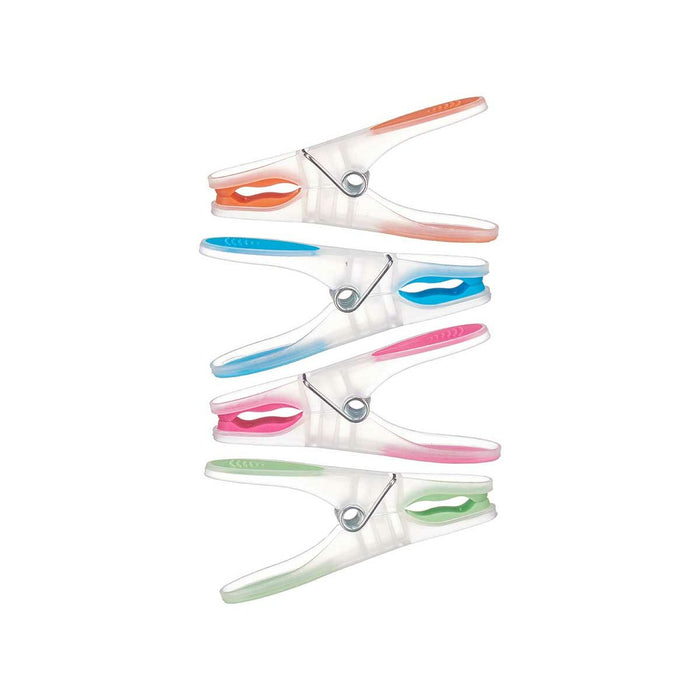 Clothes Pegs Multicolour Metal Silicone Plastic 8,5 x 4 x 1 cm (12 Units)