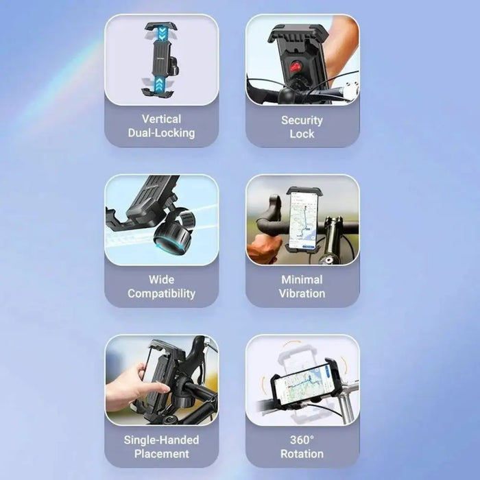 Bike Phone Holder Vention KSFB0 Black - Електроника GPS и Автомобил<<<Компютри| Електроника<<<BigBuy&&&Поставки за