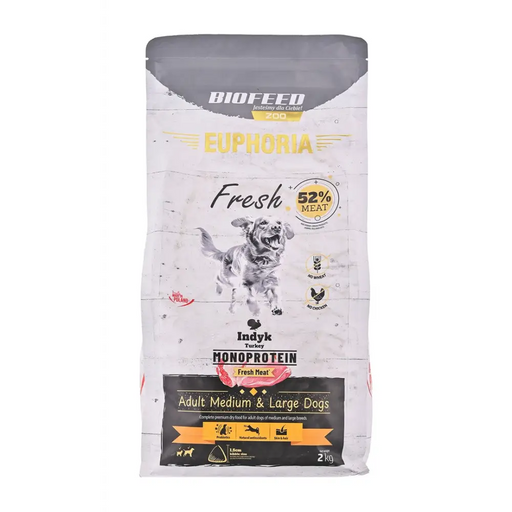 BIOFEED Euphoria Fresh Adult Medium & Large Monoprotein Turkey - dry dog food - 2kg - Dry foodDLP-KAS<<<For
