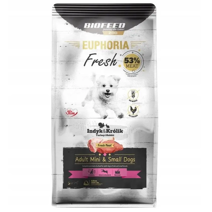 BIOFEED Euphoria Fresh Adult Turkey with rabbit XS/S - dry dog food - 500g - Dry foodDLP-KAS<<<For the dogDLP<<<ActionPL