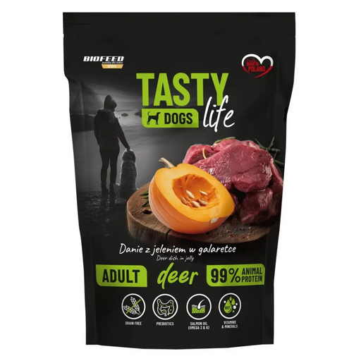 BIOFEED Tasty dog life jeleń 90% saszetka 500g - Wet foodDLP-KAM<<<For the dogDLP<<<ActionPL
