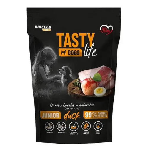 BIOFEED Tasty dog life junior kaczka 90% saszetka 500g - Wet foodDLP-KAM<<<For the dogDLP<<<ActionPL