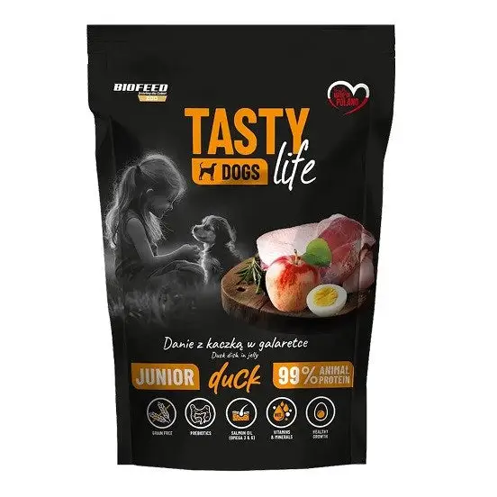 BIOFEED Tasty dog life junior kaczka 90% saszetka 500g - Wet foodDLP-KAM<<<For the dogDLP<<<ActionPL