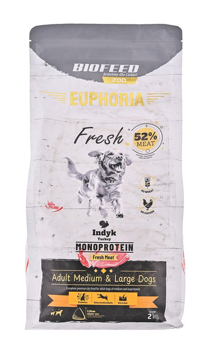 BIOFEED Euphoria Fresh Adult Medium & Large Monoprotein Turkey - dry dog food - 2kg
