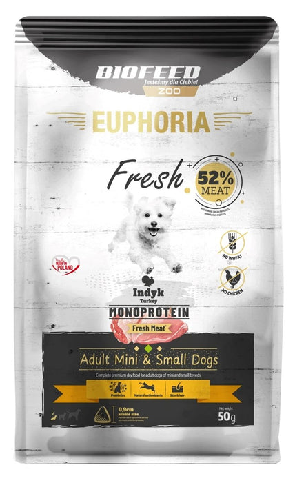 EUPHORIA Fresh Adult Monoprotein Turkey XS/S - dry dog food - 50g