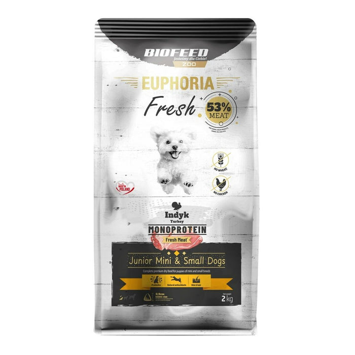 Fodder Biofeed Euphoria Fresh Junior Mini & Small Monoprotein Turkey Turkey 2 Kg Kid/Junior 2,3 Kg