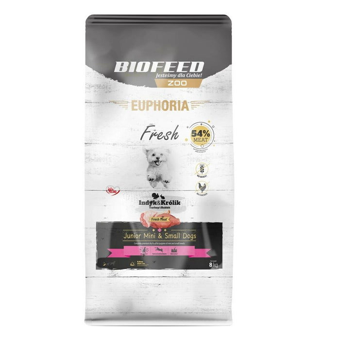 Fodder Biofeed Euphoria Fresh Junior Mini & Small Monoprotein Turkey Turkey 8 kg Kid/Junior