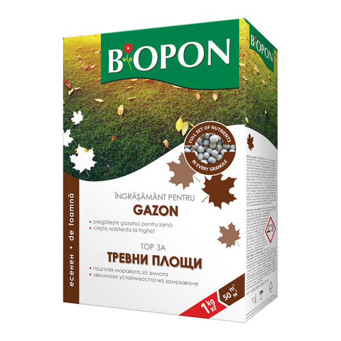 SOLID FERTILIZER FOR LAWN AREAS AUTUMN 1KG BIOPON
