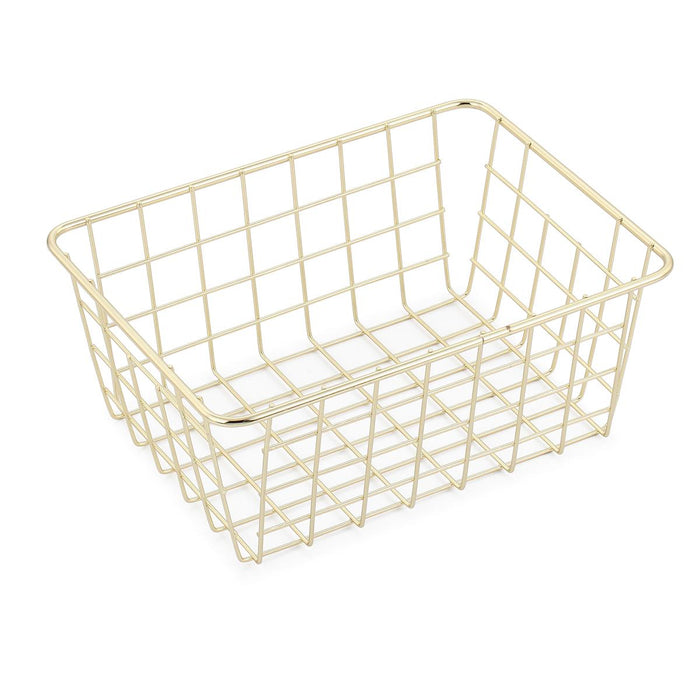 BATHROOM BASKET GRID GOLD 24x18x10