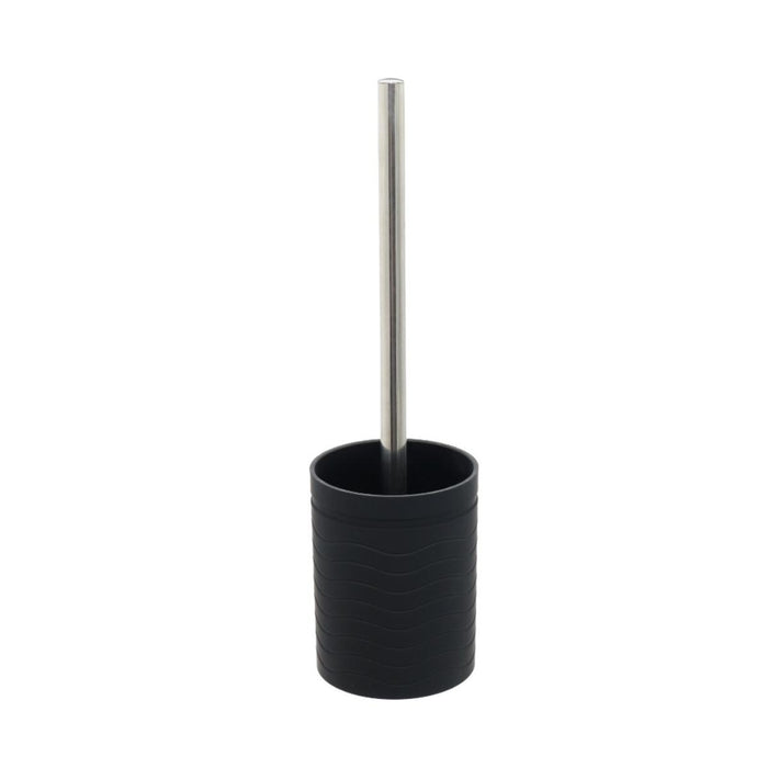 WC SET BRUSH WITH HOLDER LINES BLACK