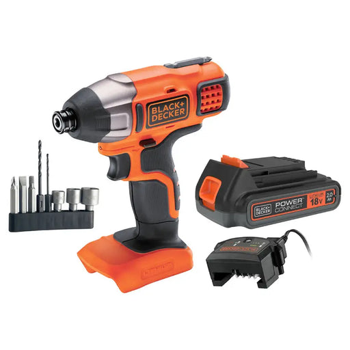 BLACK&DECKER BDCIM18D1A-QW CORDLESS IMPACT DRIVER 18 V 155.00 nm NUMBER OF BATTERIES 1 2.00 Ah - Акумулаторни бормашини