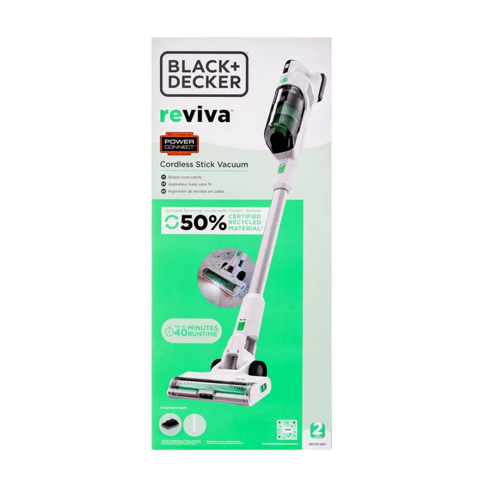 Black & Decker REVSV18D1 stick vacuum/electric broom 2-in-1 stick vacuum Battery Dry Bagless 0.5 L 36 W Green White 2