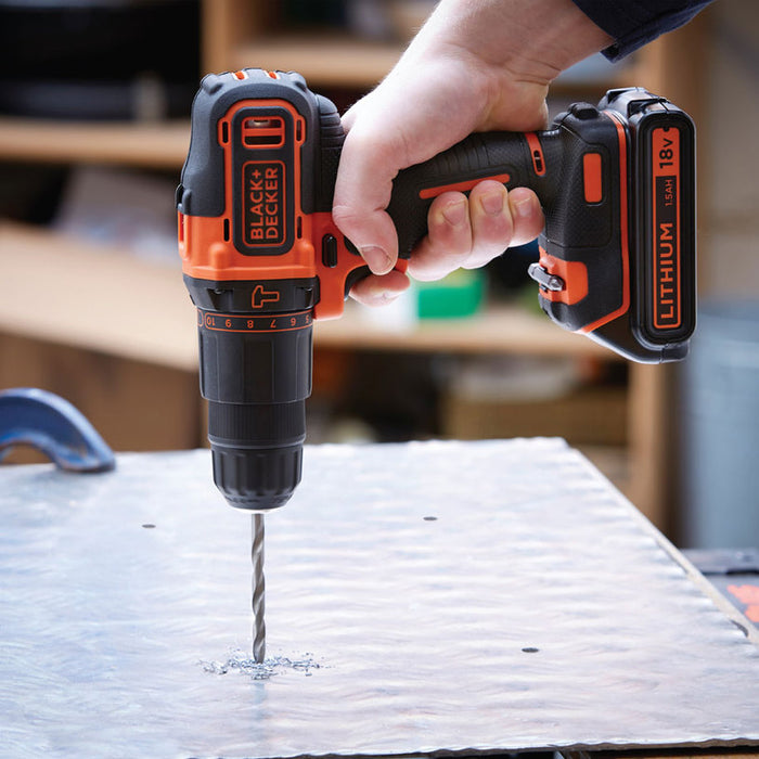 BATTERY DRILL BLACK&DECKER BDCHD18K-QW 18 V, 40.00 nm, NUMBER OF BATTERIES 1, 1.50 Ah, SUITCASE