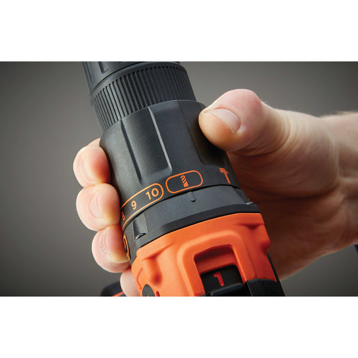 CORDLESS IMPACT DRILL WITH TWO BATTERIES 1.5 AH AND CHARGER BLACK&DECKER BDCHD18BAFC-QW 18 V, 40.00 nm, NUMBER OF BATTERIES 2, 1.50 Ah, CASE
