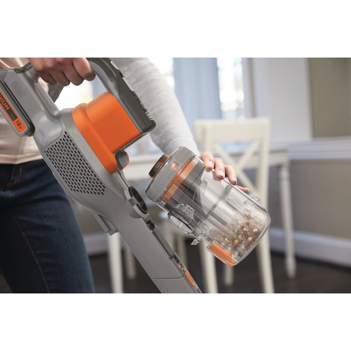 Black & Decker BHFEV182C-QW stick vacuum/electric broom 2-in-1 stick vacuum Battery Dry Bagless Orange, Titanium 2 Ah