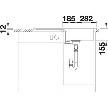 KITCHEN SINK BLANCO FLEX PRO 45S RIGHT 86X48X15.5