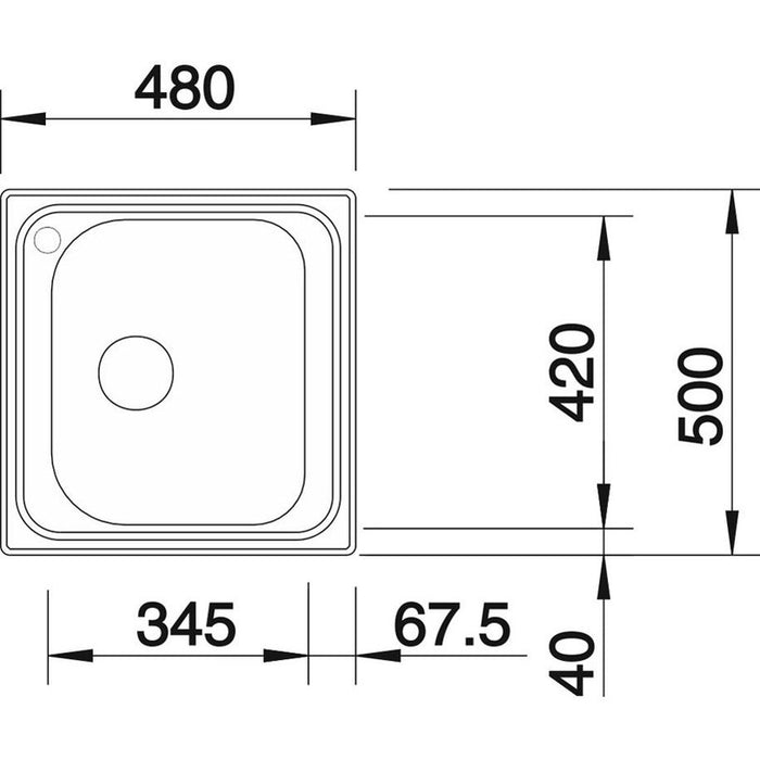 KITCHEN SINK BLANCO TIPO 45 48X50X16 CM. MATT