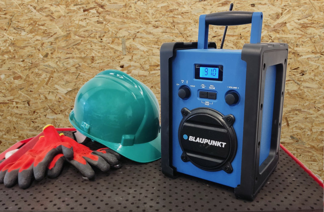 Mobile radio BLAUPUNKT PP30BT JOBSITE Construction radio Blue, Black