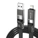 Blitzwolf BW-HDC7 4-in-1 USB + C + Lightning cable 240W 1.2m (black) - Combo Cables<<<USB cables<<<GSM