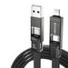 Blitzwolf BW-HDC7 4-in-1 USB + C + Lightning cable 240W 1.2m (black) - Combo Cables<<<USB cables<<<GSM