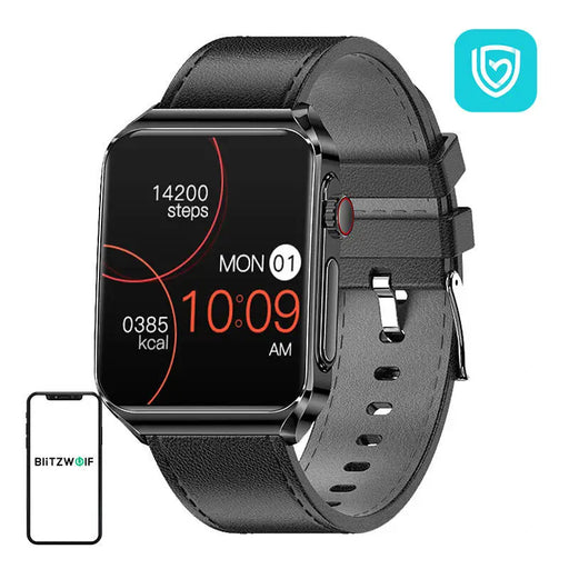 BlitzWolf BW-HL6 smartwatch (black leather) - Smartwatches<<<Smartwatches<<<InnproXML