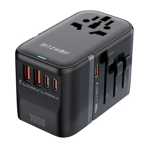 Blitzwolf BW-TA2 5-in-1 Travel Adapter 2xUSB PD + 2xC QC + C GaN 100W - Adapters connectors and converters<<<IT