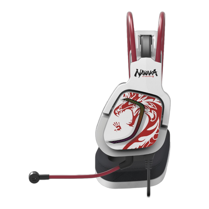 Gaming headphones A4TECH Bloody G575 Naraka, USB, 7.1, RGB, Microphone, White