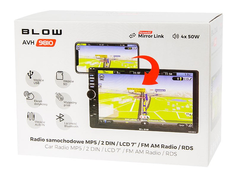 BLOW Radio AVH-9810 2DIN 7"