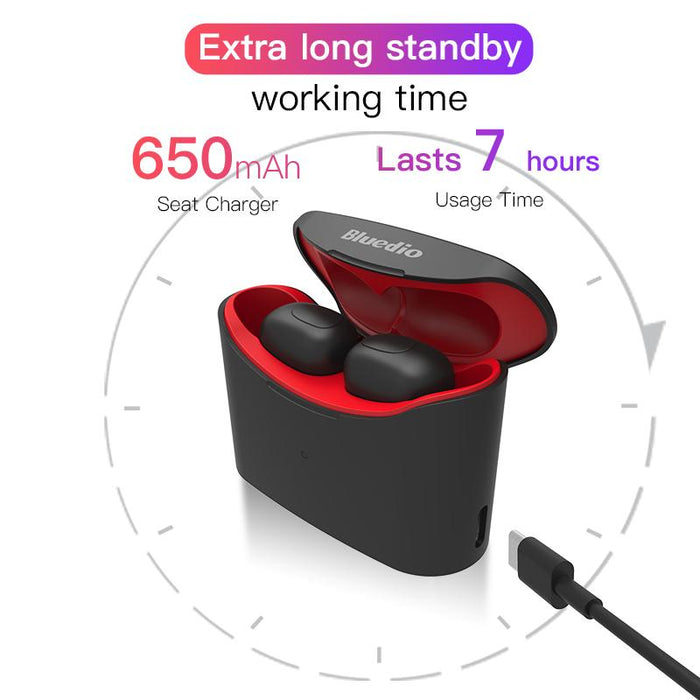 Bluedio T-elf Wireless bluetooth headset TWS stereo microphone with Powerbank - Wireless Earphones and Headphones