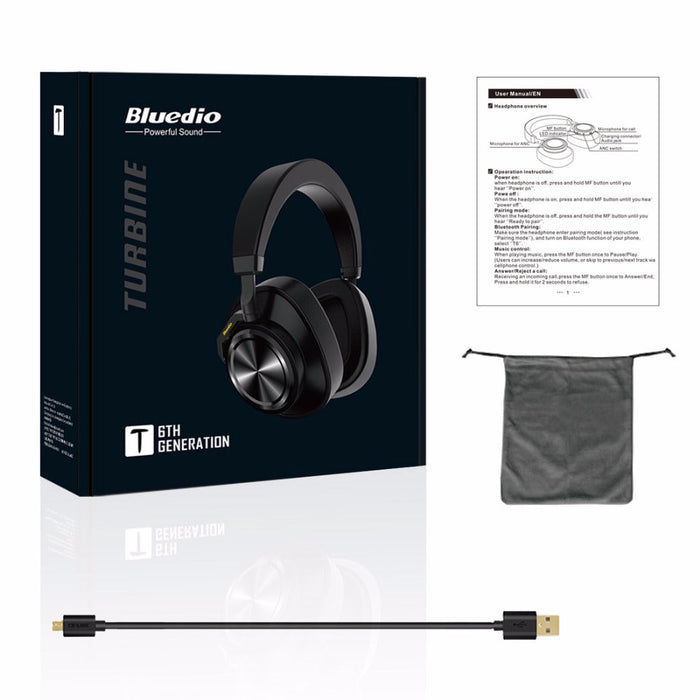 Bluedio T6 Bluetooth 5.0 ANC Foldable Wireless Headphones - Wireless Earphones