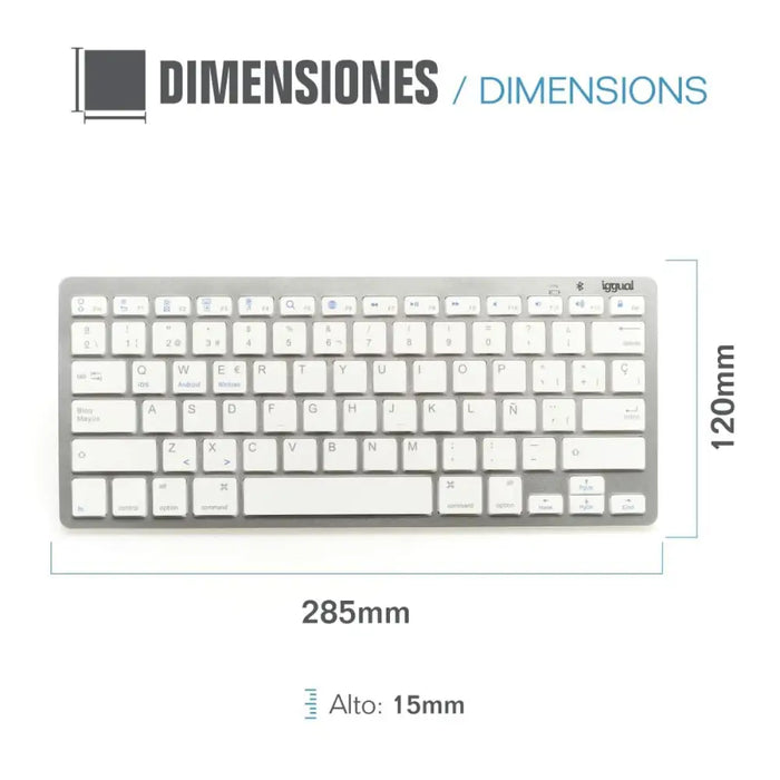 Bluetooth Keyboard iggual IGG316788 Spanish Monkey (1 Piece) - Клавиатури<<<Електроника Периферни и резервни