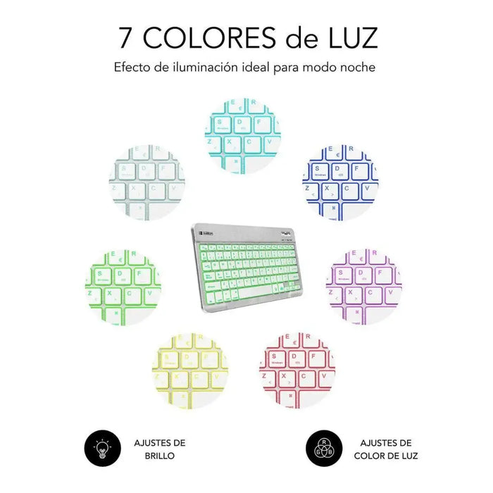Bluetooth Keyboard Subblim SUB-KBT-SMBL30 Multicolour Silver Spanish Qwerty QWERTY - Електроника Периферни и резервни