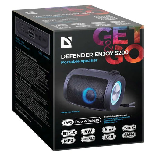 BLUETOOTH SPEAKER DEFENDER S200 5W BLACK - Portable speakersAKG-GLO<<<GSM accessoriesAKG<<<ActionPL