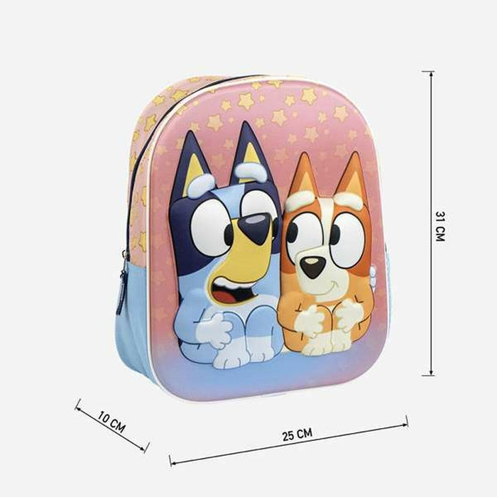 3D School Bag Bluey Pink 25,0 x 31,0 x 10,0 cm