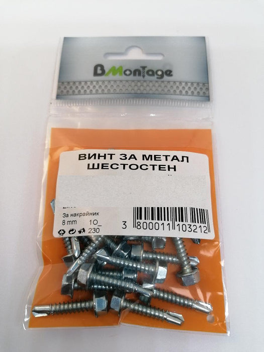 METAL SCREW HEX 5.5X50 10PCS BM