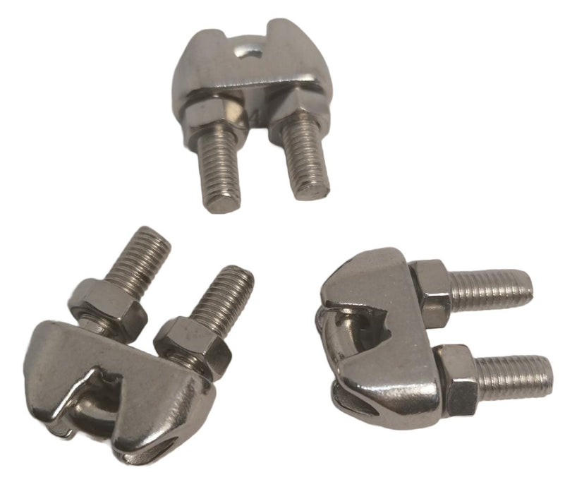 STAINLESS STEEL CLAMP FOR ROPE 4MM 3PCS. BMONTAGE