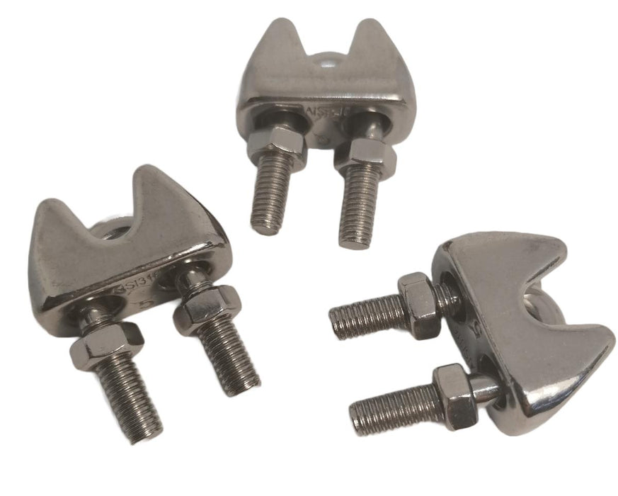 STAINLESS STEEL CLAMP FOR 5MM ROPE 3PCS. BMONTAGE