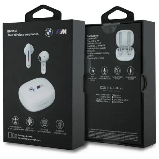 BMW Bluetooth headphones BMBEMIATP20LOH TWS + docking station white/white Printed Logos - Headphones